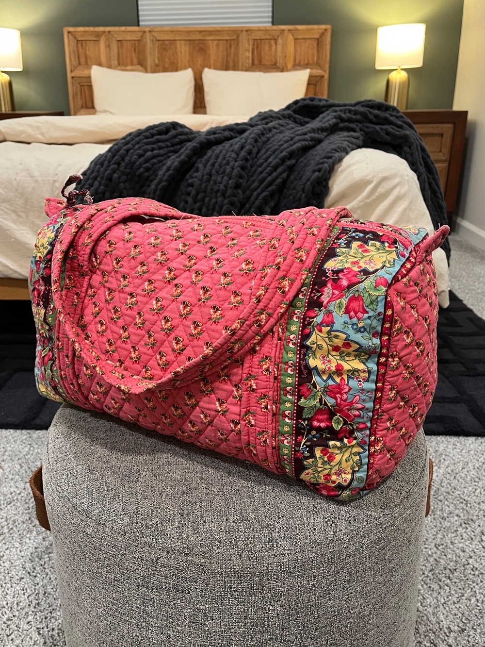Vera Bradley Pink Pansy small duffle